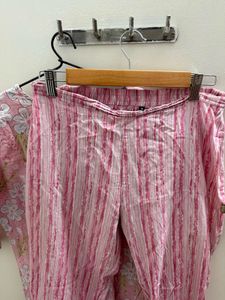 Pink Floral Print Kurta Set