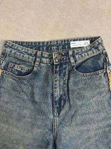 Wide Leg Jeans with Unique Side Detail