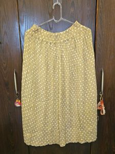 Pleated Polka Dot Ethnic Skirt