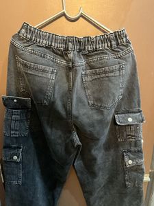 Trendy Black Cargo Jeans