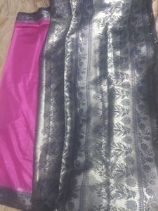 Elegant Pink Saree Without blouse