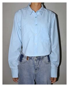 Light Blue Cropped Shirt