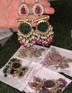 Exquisite Kundan &amp; Pearl Drop Earrings