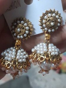 Elegant Pearl Jhumka Earrings