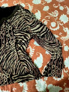 Animal Print Long Sleeve Top