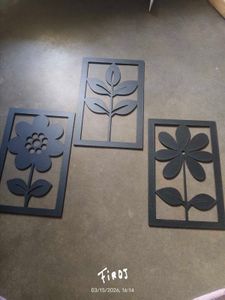 Set of 3 Modern Floral Wall Decor