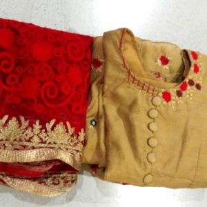 Elegant Embroidered Kurti and Dupatta Set