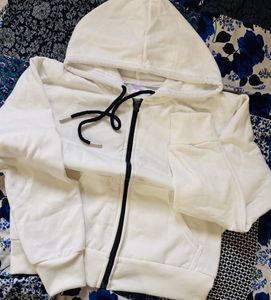 White Zip-Up Hoodie