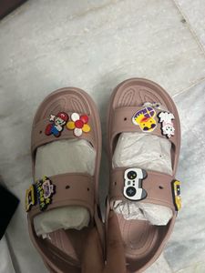Cute Pink Clogs with Charms