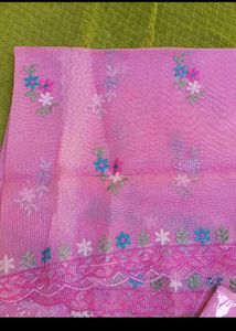 unstitched Pink Chikankari Kurta Set