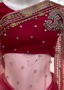 Embellished Red saree with blouse