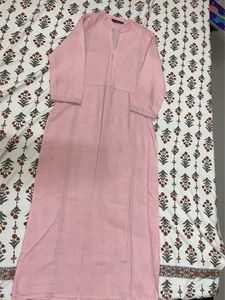 Pink Straight Kurta - LIBAS