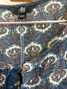 Blue Paisley print Top