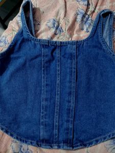Zudio Denim Corset Crop Top