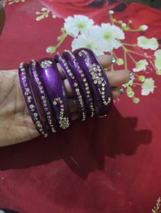 Elegant Purple Stone Bangles set of 2 💗