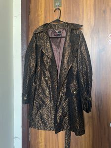 Chic Leopard Print Trench Coat