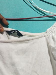 Zudio White Crop Top