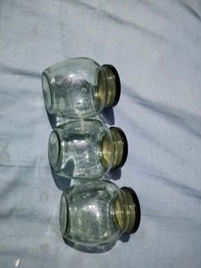 Set of 3 Glass Jars with Lids