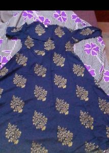Elegant Navy Blue Printed Kurti