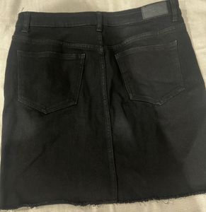 Black Denim Mini Skirt