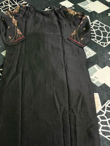 Elegant Embroidered Black Kurta