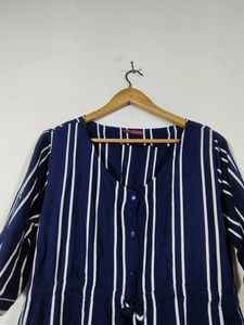 Navy Blue Striped Dress (Women's)