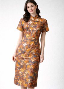 Floral Cheongsam Dress