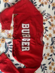 Red 'Burger' Long Sleeve Top
