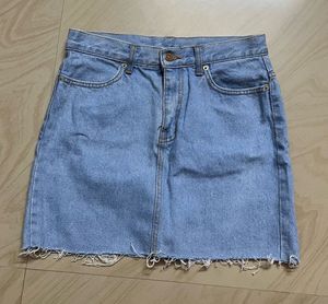Light Wash Denim Mini Skirt