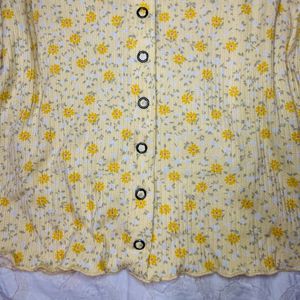 Yellow Floral Crop Top | Cute