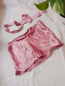Pink Satin Tie-Up Scarf Top 🎀