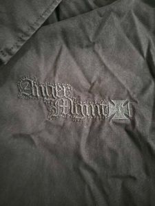 2000s Silver Flames Cross Embroidered Jacket
