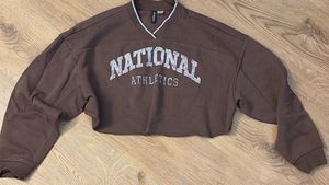 Brown Cropped Sweatshirt "National Athletics"