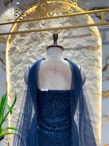 Stunning Sequin Navy Blue Gown