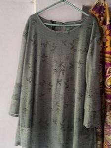 Elegant Grey Printed westernTop