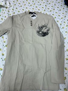 Comfortable Beige Kurta with Buttons