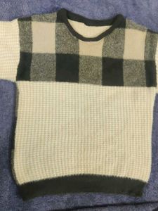 Cozy Plaid Knit Sweater