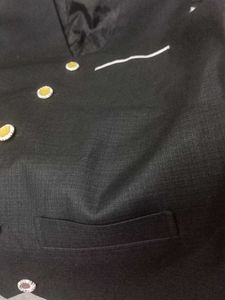 Men's Black Ethnic Waistcoat