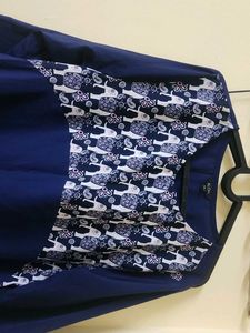 Stylish Blue Kurta with Unique Print