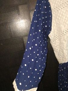 Stylish Navy Blue Kurta with Polka Dots