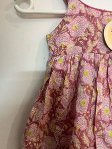 Adorable Floral Print Cotton Dress