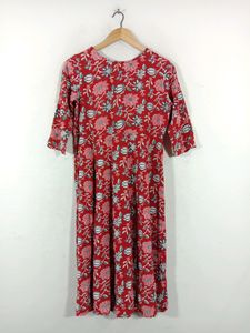Red Floral Print Kurta Pant (Women's)