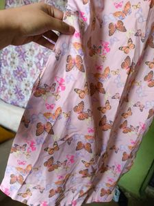 M &amp; H Butterfly Printed Pink Dress