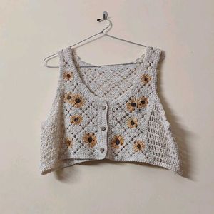 Crochet Sunflower Vest
