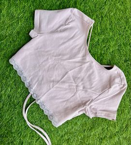 Lace Trim Crop Top