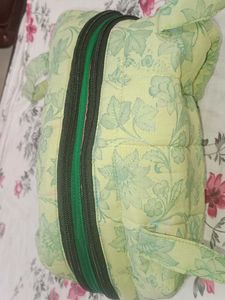 Light Green Floral Quilted Handbag