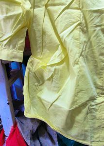 Bright Yellow Button-Up Blouse
