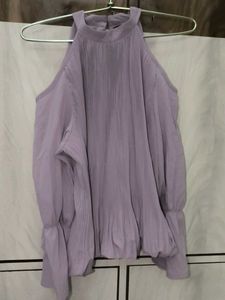 Lavender Cold Shoulder Top