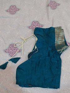 Blue Silk Saree with Elephant Motif