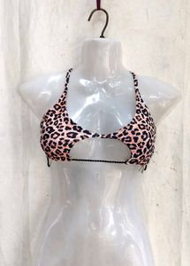 Leopard Print Bikini Top